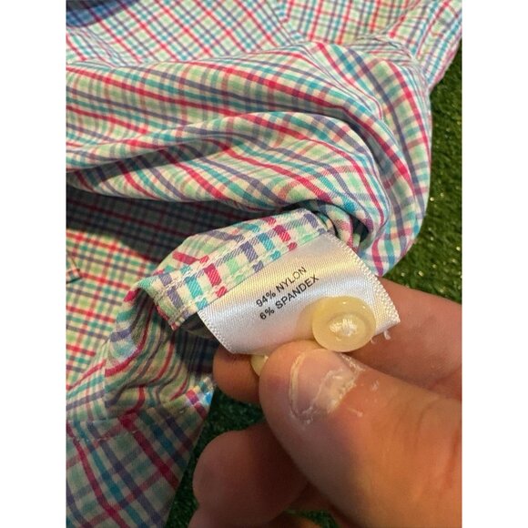 Peter Millar shirt mens large pink purple summer comfort long sleeve nylon 37 - Picture 5 of 13